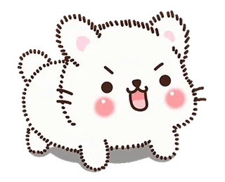 😡 oso, dibujos animados, lindo, animal, kawaii, blanco, sticker whatsapp sticker