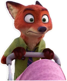 😯 Nick Wilde Zootopia fox, cartoon, character, zootopia, animated, disney telegram sticker