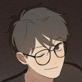 🧸 personnage, dessin animé, illustration, homme, lunettes, clin d'oeil telegram sticker