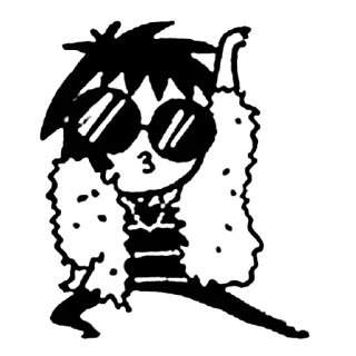 😎 desenho animado, personagem, óculos de sol, ilustração whatsapp sticker