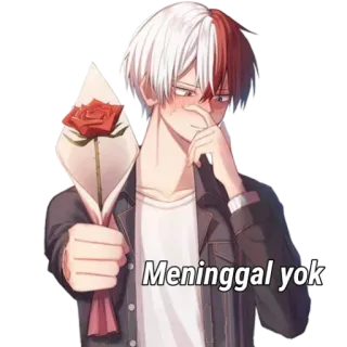 🩸 Shoto Todoroki My Hero Academia Meninggal yok Anime, Manga, Shoto Todoroki, My Hero Academia, Fiore, Romance telegram sticker