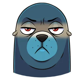 👀 foca, animale, cartone animato, lunatico, arrabbiato, scontroso telegram sticker