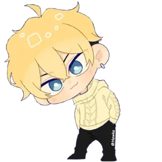 😏 @Hawks Anime, Kreskówka, Postać, Naklejka telegram sticker