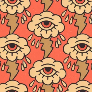 😢 eye, cloud, lightning, weather, pattern telegram sticker