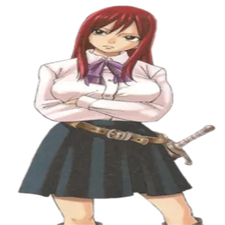 😏 Erza Scarlet Fairy Tail Anime, Erza Scarlet, Fairy Tail, Postać, Kobieta, Miecz telegram sticker