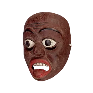 😦 маска, страшный, дерево, лицо, артефакт telegram sticker