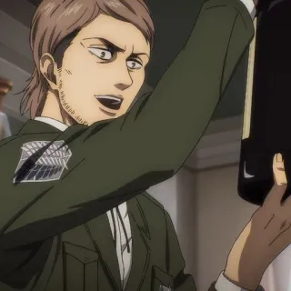 🐎 Attack on Titan Anime, Soldato, Militare, Ali della libertà, Cartone animato telegram sticker