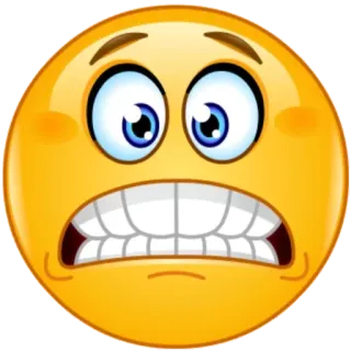😬 emoji, scared, anxious, nervous, frightened telegram sticker