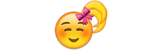 👧 emoji, chica, coleta, lazo, cara, sonriente telegram sticker