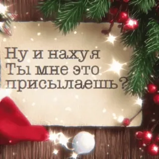 🌟 Ну и нахуя Ты мне это присылаешь? Kerstmis, Nieuwjaar, vloeken, vakantie, groet, Russisch whatsapp sticker