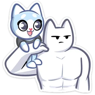 🐱 chat, animaux, mignon, blanc, animé telegram sticker