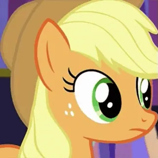 😒 Applejack My Little Pony applejack, pony, cartoon telegram sticker