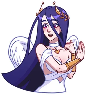 😳 angel, woman, character, wings, halo telegram sticker