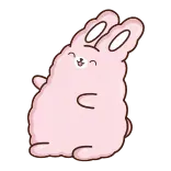 🤣 kelinci merah muda, kelinci imut, binatang kartun, kawaii, lembut, manis telegram sticker