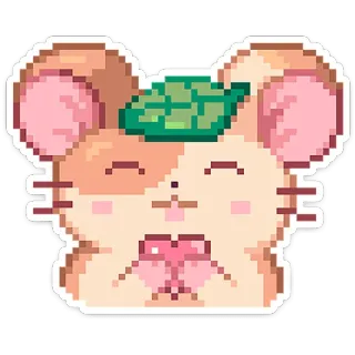 🐹 ハムスター, ピクセルアート, 可愛い, 動物, ステッカー, げっ歯類 telegram sticker
