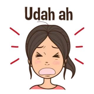 😫 Udah ah mujer, estresada, frustrada, molesta, dibujo animado whatsapp sticker