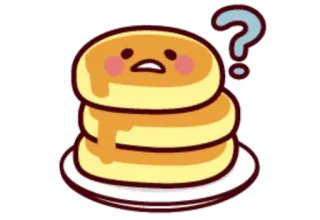 🥞 pancake, cibo, colazione, punto interrogativo, dolce, carino whatsapp sticker