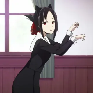 🐱 Kaguya Shinomiya Kaguya-sama: Love Is War Аниме, Мультфильм, Кошачьи уши, Персонаж, Кагуя хочет, чтобы ей признались: Война любви telegram sticker