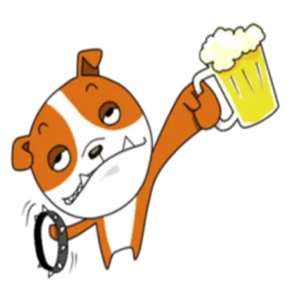 🍺 cane, cartone animato, birra, animale, bevanda telegram sticker