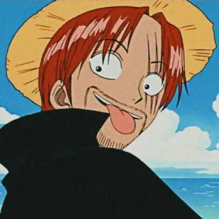 😛 Shanks One Piece Anime, One Piece, Shanks, Kreskówka, Manga telegram sticker