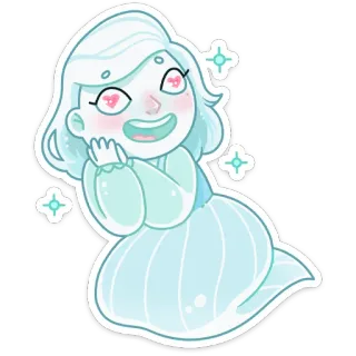 😍 милый, мультфильм, девочка, привидение, каваий, блестки, иллюстрация telegram sticker