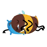 😴 bij, huilen, verdrietig, cartoon, insect telegram sticker