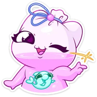 😉 스티커, 만화, 귀여운, 돌고래, 카와이, 핑크, 동물, 해양 생물 telegram sticker