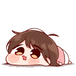 💞 lindo, anime, chica, acostada, dibujos animados whatsapp sticker