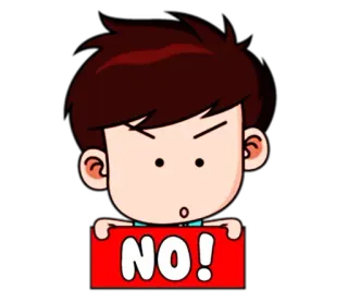 🙅‍♂️ NO! No, Rifiuto, Cartone animato, Dissenso, Negativo, Stop telegram sticker