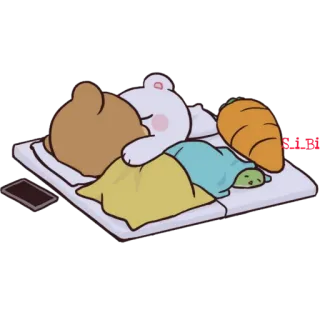😴 orso, dormire, rilassante, carino, cartone animato telegram sticker