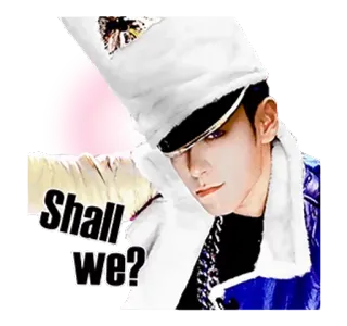 😐 Shall we? uomo, cappello, andiamo, invito whatsapp sticker