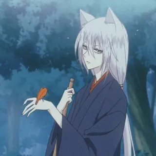 🦊 Tomoe Kamisama Kiss anime, fox, manga, character, Tomoe, Kamisama Kiss, bird, kimono telegram sticker