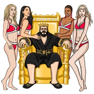 👑 raja, tahta, wanita, bikini, mewah telegram sticker