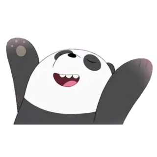 🐼 Panda We Bare Bears Panda, Desenho animado, Feliz, Personagem, We Bare Bears telegram sticker