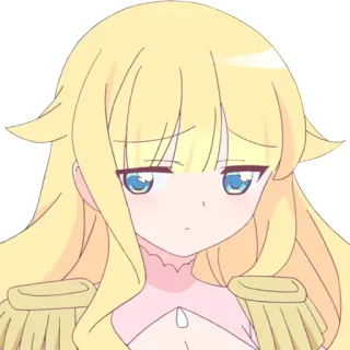 🙁 Anime, Dziewczyna, Blond Włosy, Kreskówka, Postać, Słodki telegram sticker