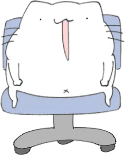 👨‍💼 Katze, Stuhl, Lustig, Cartoon, Süß, Tier whatsapp sticker