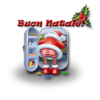🎄 Buon Natale! рождество, дед мороз, холодильник, праздники, итальянский telegram sticker