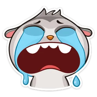 😭 pleurer, triste, emoji, dessin animé, larmes, émotionnel whatsapp sticker