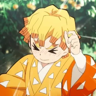 😣 Zenitsu Agatsuma Demon Slayer Anime, Demon Slayer, Zenitsu, Personnage, Éclair, Manga, Drôle, Mignon telegram sticker