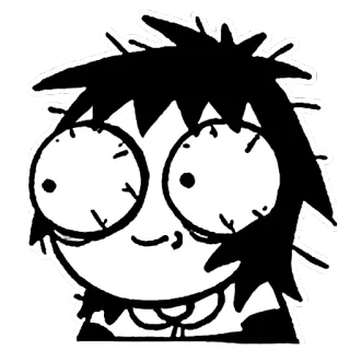😨 Desenho animado, Sticker, Rosto, Olhos, Cabelo whatsapp sticker