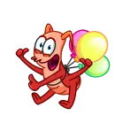 👍 Desenho animado, Animal, Raposa, Balões, Celebração, Feliz, Festa telegram sticker
