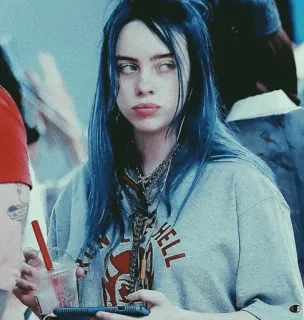 🌊 Billie Eilish billie eilish, piosenkarka, muzyk, gwiazda pop, celebrytka, idol nastolatek telegram sticker