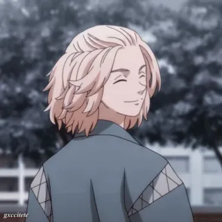 😊 Mikey anime, manga, character, smiling, blond hair, Manjiro Sano, Tokyo Revengers whatsapp sticker