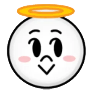 😉 天使, 光輪, かわいい, アニメ, 無邪気, 白 telegram sticker