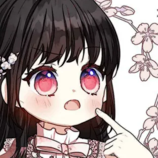 🐈‍⬛️ Anime, Ragazza, Carina, Chibi, Illustrazione whatsapp sticker