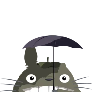 ☁ Totoro My Neighbor Totoro Totoro, Il mio vicino Totoro, Ghibli, ombrello, anime, film telegram sticker