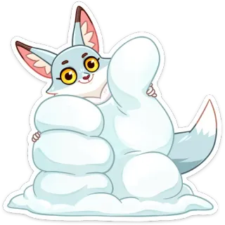 ☺️ raposa, fofo, animal, desenho animado, adesivo telegram sticker