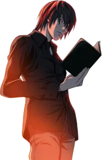 😌 Light Yagami Death Note Anime, Death Note, Light Yagami, Personaggio, Manga, Libro, Scrittura telegram sticker
