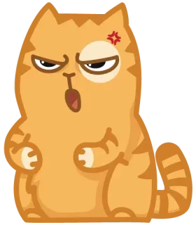 👺 кот, злой, мультик, эмодзи, стикер, оранжевый, кошачий telegram sticker