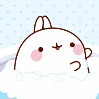 🌟 Molang cute, bunny, kawaii, cartoon, rabbit, character telegram sticker